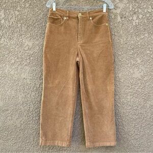 EXPRESS Corduroy Cropped Wide Leg High Rise Pants‎ in Tan Khaki Womens Size 4